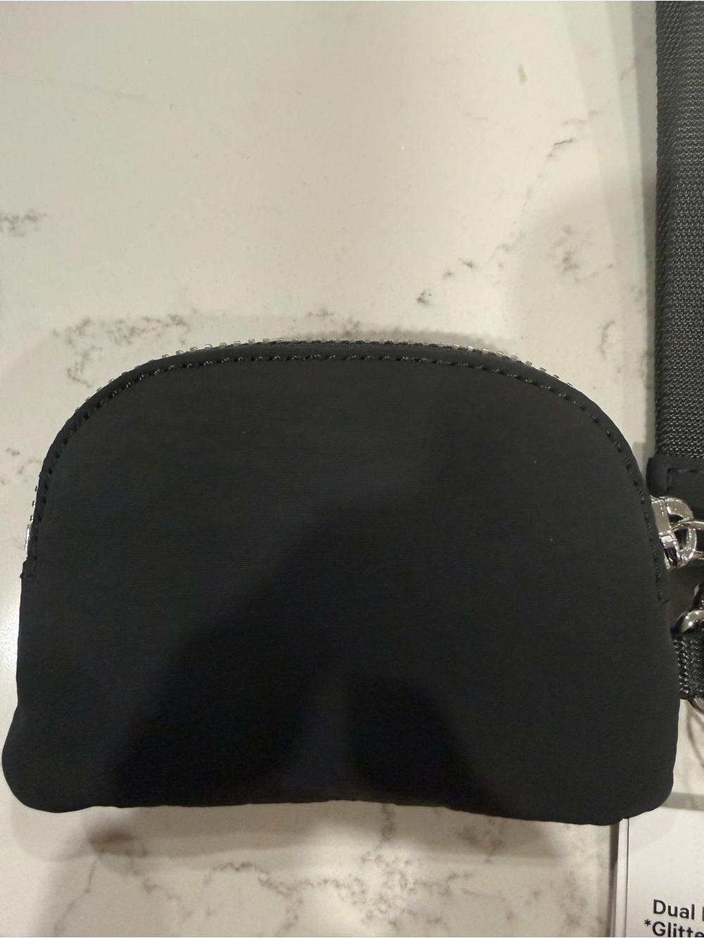 NWT Lululemon Dual Pouch Wristlet - Black and Silver Glitter - Picture 4 of 5